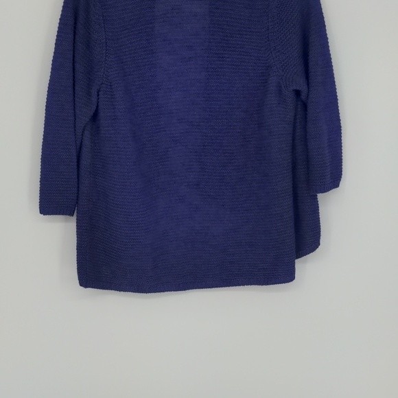 Chico's Women's Purple Linen Blend Cardigan Size Medium‎ Open Front Short Length - Picture 10 of 12